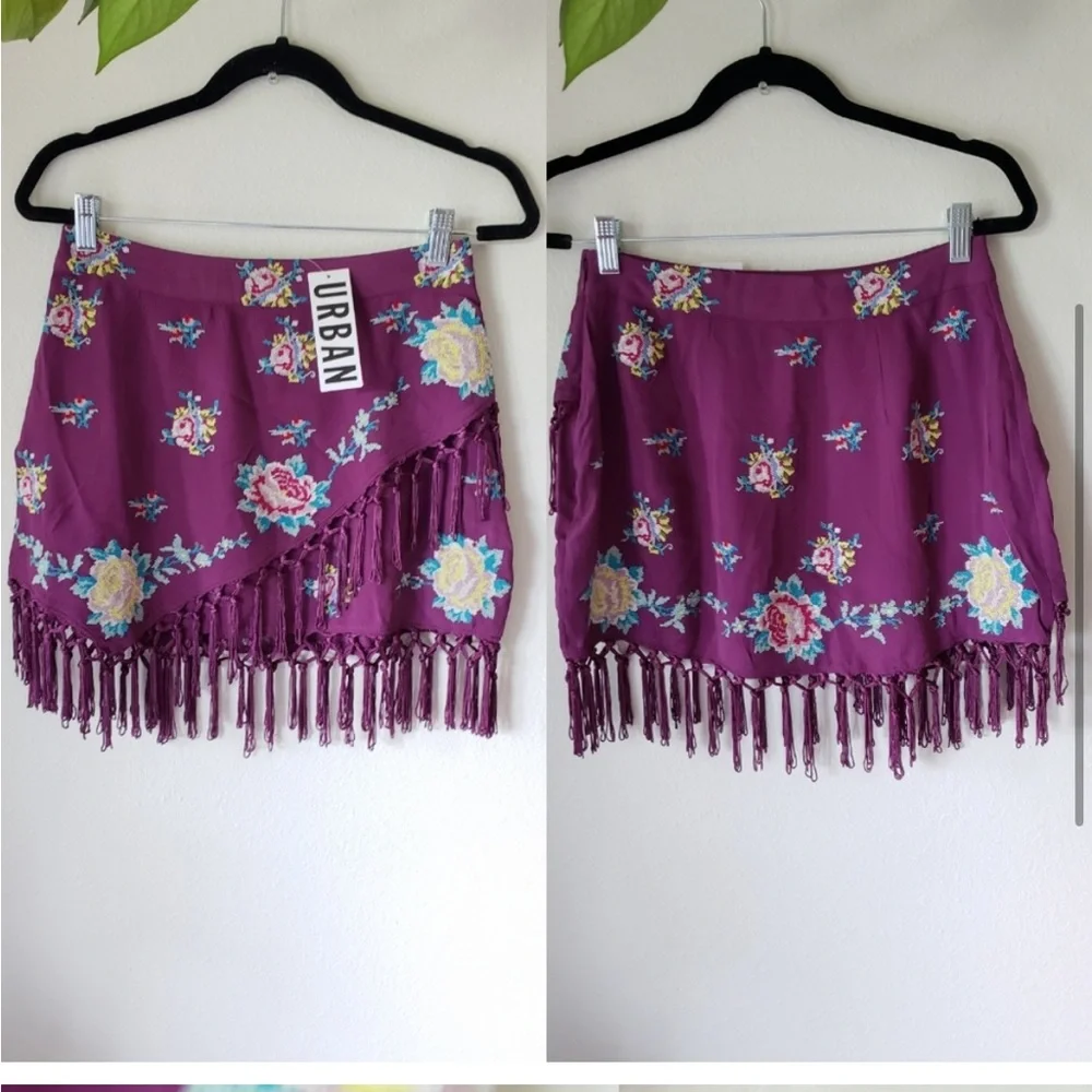UO floral fringe skirt - Picture 3 of 4